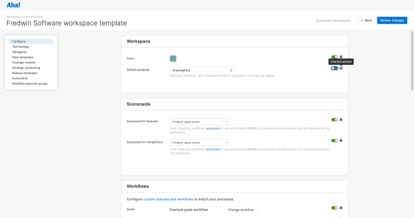 Create custom workspace templates with pre-defined workflow statuses, terminology, note templates, and more.